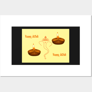 Happy Diwali Greeting Card Posters and Art